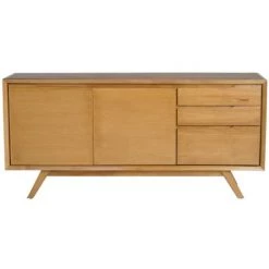 VENTE-UNIQUE.COM Buffet JAMBI - 2 Portes Et 3 Tiroirs - Teck - Naturel - Naturel Clair -Buffet et enfilade Soldes 55883488 3