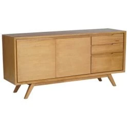 VENTE-UNIQUE.COM Buffet JAMBI - 2 Portes Et 3 Tiroirs - Teck - Naturel - Naturel Clair -Buffet et enfilade Soldes 55883488 4