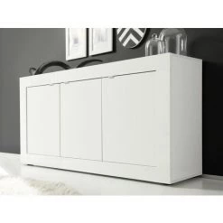 VENTE-UNIQUE.COM Buffet COMETE - 3 Portes - Blanc Laqué - Blanc
