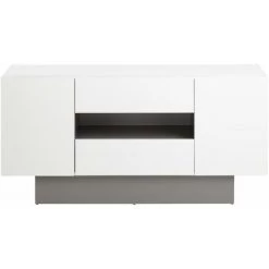VENTE-UNIQUE.COM Buffet MALIK - 2 Portes & 2 Tiroirs - Blanc Brillant - Blanc -Buffet et enfilade Soldes 55884614 3