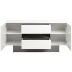 VENTE-UNIQUE.COM Buffet MALIK - 2 Portes & 2 Tiroirs - Blanc Brillant - Blanc -Buffet et enfilade Soldes 55884614 5
