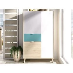 VENTE-UNIQUE.COM Buffet Haut BICA - 3 Portes 1 Tiroir - Multicolore - Multicolore