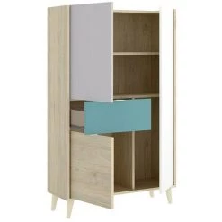 VENTE-UNIQUE.COM Buffet Haut BICA - 3 Portes 1 Tiroir - Multicolore - Multicolore -Buffet et enfilade Soldes 55884928 3
