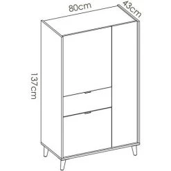 VENTE-UNIQUE.COM Buffet Haut BICA - 3 Portes 1 Tiroir - Multicolore - Multicolore -Buffet et enfilade Soldes 55884928 5