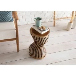 MASSIVMOEBEL24.DE UNIKA Hocker #101 29x29x45 Teak Wurzel Natur - Nature -Buffet et enfilade Soldes 55886627 2