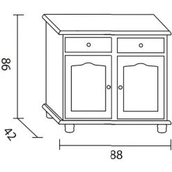 Buffet 2 Portes En Pin Massif Coloris Miel - Longueur 88 X Profondeur 42 X Hauteur 86 Cm -PEGANE- -Buffet et enfilade Soldes 55888153 3