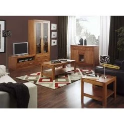 Buffet Meuble De Rangement en Pin Massif Coloris Cerisier - Longueur 130 X Profondeur 42 X Hauteur 86 cm -PEGANE- -Buffet et enfilade Soldes 55888190 3