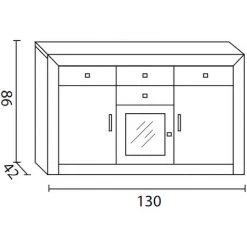 Buffet Meuble De Rangement en Pin Massif Coloris Cerisier - Longueur 130 X Profondeur 42 X Hauteur 86 cm -PEGANE- -Buffet et enfilade Soldes 55888190 4