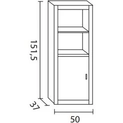 Meuble De Rangement polyvalent 1 Porte en Pin Massif Coloris Cerisier - Longueur 50 X Profondeur 37 x Hauteur 151,5 cm -PEGANE- 7 Meuble De Rangement polyvalent 1 Porte en Pin Massif Coloris Cerisier - Longueur 50 X Profondeur 37 x Hauteur 151,5 cm -PEGANE- -Buffet et enfilade Soldes 55888197 4