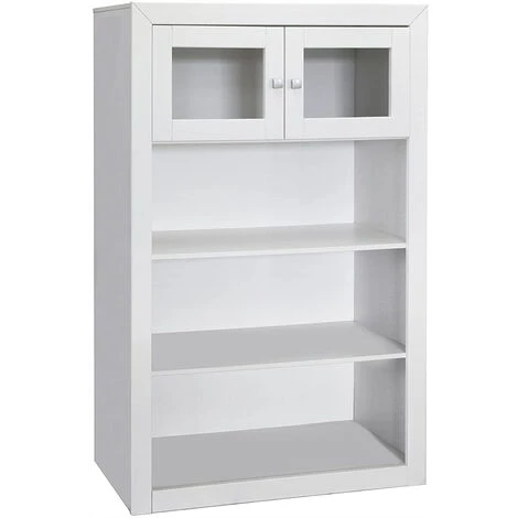Meuble De Rangement polyvalent en MDF Et Pin Massif Laqué Blanc - Longueur 100 X Profondeur 37 x Hauteur 151,5 cm -PEGANE- 1 Meuble De Rangement polyvalent en MDF Et Pin Massif Laqué Blanc - Longueur 100 X Profondeur 37 x Hauteur 151,5 cm -PEGANE-