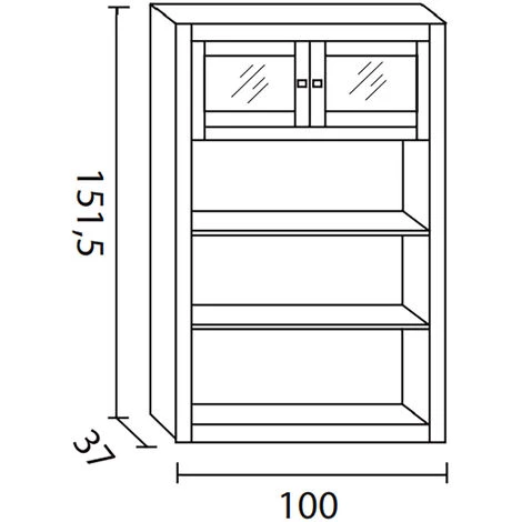Meuble De Rangement polyvalent en MDF Et Pin Massif Laqué Blanc - Longueur 100 X Profondeur 37 x Hauteur 151,5 cm -PEGANE- 2 Meuble De Rangement polyvalent en MDF Et Pin Massif Laqué Blanc - Longueur 100 X Profondeur 37 x Hauteur 151,5 cm -PEGANE- – Image 2