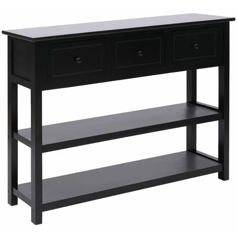 VidaXL Buffet Noir 108x30x76 Cm Bois De Paulownia Massif - Noir 1 VidaXL Buffet Noir 108x30x76 Cm Bois De Paulownia Massif - Noir