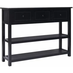 VidaXL Buffet Noir 108x30x76 Cm Bois De Paulownia Massif - Noir 7 VidaXL Buffet Noir 108x30x76 Cm Bois De Paulownia Massif - Noir -Buffet et enfilade Soldes 55908980 3