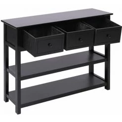 VidaXL Buffet Noir 108x30x76 Cm Bois De Paulownia Massif - Noir 9 VidaXL Buffet Noir 108x30x76 Cm Bois De Paulownia Massif - Noir -Buffet et enfilade Soldes 55908980 5