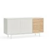 Buffets BOBOCHIC - Buffet 2 Portes 160 Cm SIERRA Chêne Et Blanc - Chêne Et Blanc
