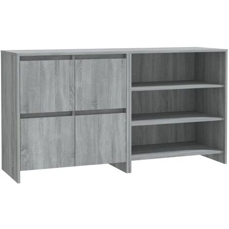 Buffets 2 Pcs Bois D'ingénierie Sonoma Gris VidaXL 2 Buffets 2 Pcs Bois D'ingénierie Sonoma Gris VidaXL – Image 2