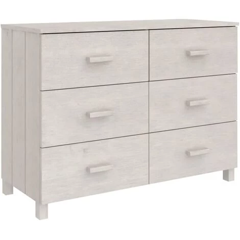 Buffet 113x40x80 Cm Bois Massif De Pin Blanc VidaXL 2 Buffet 113x40x80 Cm Bois Massif De Pin Blanc VidaXL – Image 2