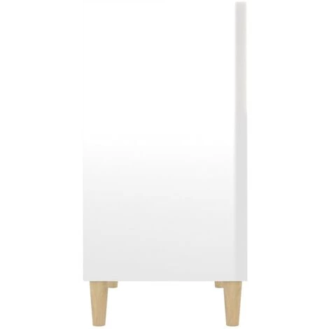 INLIFE Buffet Blanc Brillant 57x35x70 Cm Aggloméré 5 INLIFE Buffet Blanc Brillant 57x35x70 Cm Aggloméré – Image 5
