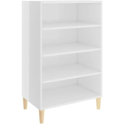 INLIFE Buffet Blanc Brillant 57x35x90 Cm Aggloméré 1 INLIFE Buffet Blanc Brillant 57x35x90 Cm Aggloméré
