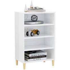 INLIFE Buffet Blanc Brillant 57x35x90 Cm Aggloméré 7 INLIFE Buffet Blanc Brillant 57x35x90 Cm Aggloméré -Buffet et enfilade Soldes 56253386 3