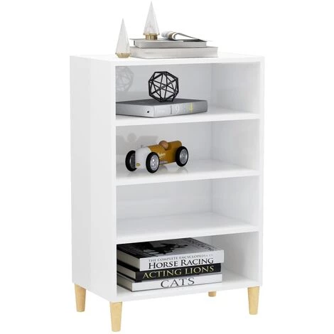 INLIFE Buffet Blanc Brillant 57x35x90 Cm Aggloméré 3 INLIFE Buffet Blanc Brillant 57x35x90 Cm Aggloméré – Image 3