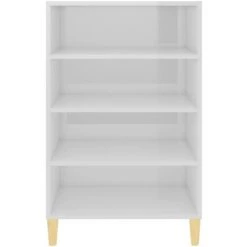 INLIFE Buffet Blanc Brillant 57x35x90 Cm Aggloméré 8 INLIFE Buffet Blanc Brillant 57x35x90 Cm Aggloméré -Buffet et enfilade Soldes 56253386 4