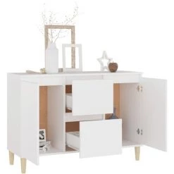 INLIFE Buffet Blanc 103,5x35x70 Cm Aggloméré -Buffet et enfilade Soldes 56254108 3