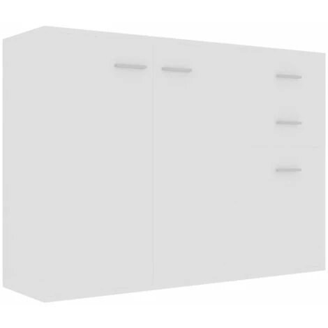 INLIFE Buffet Blanc 105x30x75 Cm Aggloméré 1 INLIFE Buffet Blanc 105x30x75 Cm Aggloméré