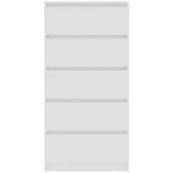 INLIFE Buffet à Tiroirs Blanc 60x35x121 Cm Aggloméré -Buffet et enfilade Soldes 56254143 4