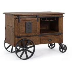 WEBMARKETPOINT Porte-bouteille Vintage Jupitera 2 Portes 1 Tiroir