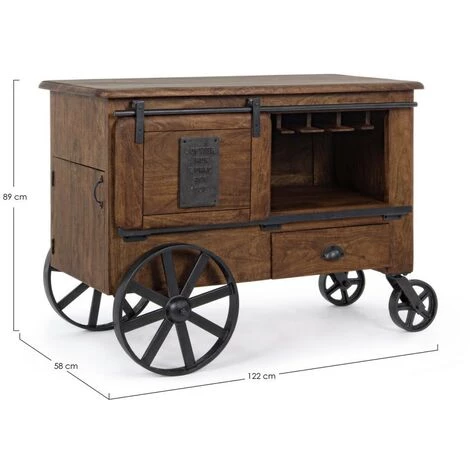 WEBMARKETPOINT Porte-bouteille Vintage Jupitera 2 Portes 1 Tiroir 2 WEBMARKETPOINT Porte-bouteille Vintage Jupitera 2 Portes 1 Tiroir – Image 2