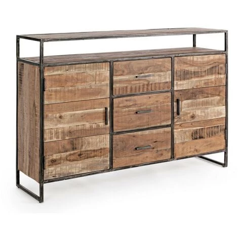 WEBMARKETPOINT Buffet 2 Portes 3 Tiroirs Elmer En Bois Mélaminé 1 WEBMARKETPOINT Buffet 2 Portes 3 Tiroirs Elmer En Bois Mélaminé