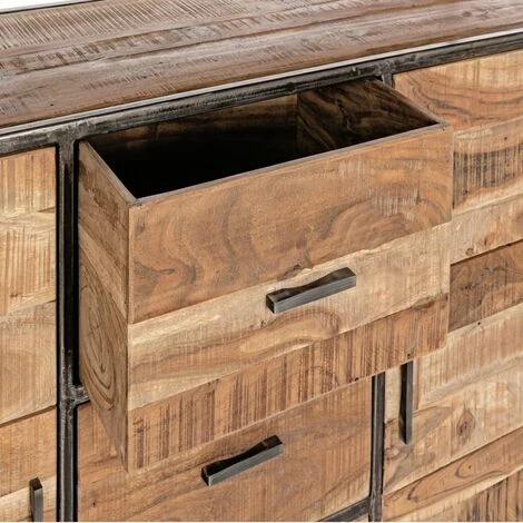 WEBMARKETPOINT Buffet 2 Portes 3 Tiroirs Elmer En Bois Mélaminé 4 WEBMARKETPOINT Buffet 2 Portes 3 Tiroirs Elmer En Bois Mélaminé – Image 4