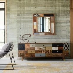 WEBMARKETPOINT Buffet En Bois Mélaminé Dhaval Cm 150 Avec 4 Portes Et 4 Tiroirs -Buffet et enfilade Soldes 56409634 4