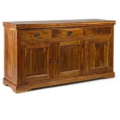 WEBMARKETPOINT Buffet Rustique Chateaux 3 Portes 3 Tiroirs