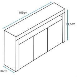 DESIGN AMEUBLEMENT Buffet Bahut 3 Portes LED | 155 X 91,5 X 37cm | Couleur Blanc Et Sonoma Finition Mat | Meuble De Rangement | Modèle RIALTA - Sonoma/White 7 DESIGN AMEUBLEMENT Buffet Bahut 3 Portes LED | 155 X 91,5 X 37cm | Couleur Blanc Et Sonoma Finition Mat | Meuble De Rangement | Modèle RIALTA - Sonoma/White -Buffet et enfilade Soldes 56503082 4
