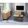 DANSMAMAISON Séjour Complet Béton/Chêne - CALIA - Table Basse : L 100 X L 50 X H 40 Cm ; Buffet : L 154 X L 41 X H 74 Cm ; Meuble TV : L 130 X L 41 X H 47 Cm - Bois