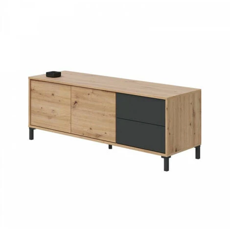 DANSMAMAISON Séjour Complet Béton/Chêne - CALIA - Table Basse : L 100 X L 50 X H 40 Cm ; Buffet : L 154 X L 41 X H 74 Cm ; Meuble TV : L 130 X L 41 X H 47 Cm - Bois 3 DANSMAMAISON Séjour Complet Béton/Chêne - CALIA - Table Basse : L 100 X L 50 X H 40 Cm ; Buffet : L 154 X L 41 X H 74 Cm ; Meuble TV : L 130 X L 41 X H 47 Cm - Bois – Image 3