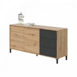 DANSMAMAISON Séjour Complet Béton/Chêne - CALIA - Table Basse : L 100 X L 50 X H 40 Cm ; Buffet : L 154 X L 41 X H 74 Cm ; Meuble TV : L 130 X L 41 X H 47 Cm - Bois 7 DANSMAMAISON Séjour Complet Béton/Chêne - CALIA - Table Basse : L 100 X L 50 X H 40 Cm ; Buffet : L 154 X L 41 X H 74 Cm ; Meuble TV : L 130 X L 41 X H 47 Cm - Bois -Buffet et enfilade Soldes 56543635 4