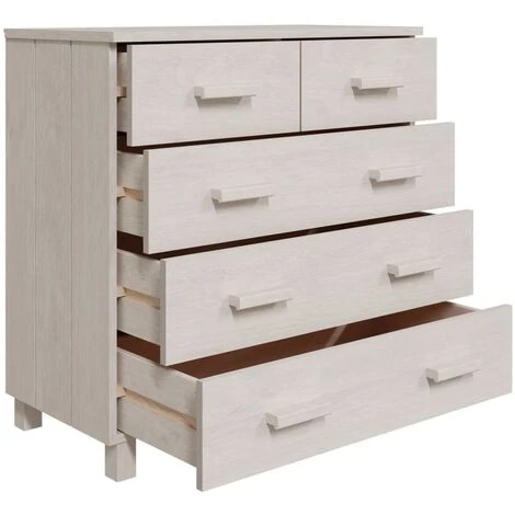 YOUTHUP Buffet Blanc 79x40x80 Cm Bois Massif De Pin - Blanc 5 YOUTHUP Buffet Blanc 79x40x80 Cm Bois Massif De Pin - Blanc – Image 5