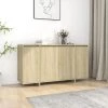 YOUTHUP Buffet Chêne Sonoma 135x41x75 Cm Aggloméré - Beige