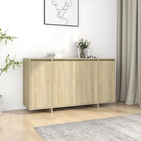 YOUTHUP Buffet Chêne Sonoma 135x41x75 Cm Aggloméré - Beige 1 YOUTHUP Buffet Chêne Sonoma 135x41x75 Cm Aggloméré - Beige