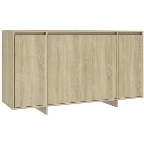 YOUTHUP Buffet Chêne Sonoma 135x41x75 Cm Aggloméré - Beige 2 YOUTHUP Buffet Chêne Sonoma 135x41x75 Cm Aggloméré - Beige – Image 2