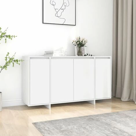 YOUTHUP Buffet Blanc 135x41x75 Cm Aggloméré - Blanc 1 YOUTHUP Buffet Blanc 135x41x75 Cm Aggloméré - Blanc