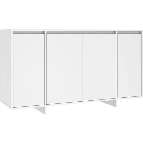 YOUTHUP Buffet Blanc 135x41x75 Cm Aggloméré - Blanc 2 YOUTHUP Buffet Blanc 135x41x75 Cm Aggloméré - Blanc – Image 2