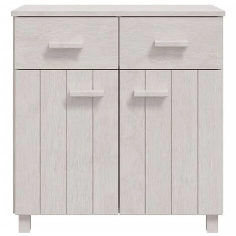 YOUTHUP Buffet Blanc 79x40x80 Cm Bois Massif De Pin - Blanc 3 YOUTHUP Buffet Blanc 79x40x80 Cm Bois Massif De Pin - Blanc – Image 3