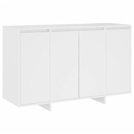 YOUTHUP Buffet Blanc 120x41x75 Cm Aggloméré - Blanc 2 YOUTHUP Buffet Blanc 120x41x75 Cm Aggloméré - Blanc – Image 2