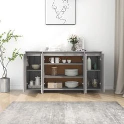 YOUTHUP Buffet Sonoma Gris 135x41x75 Cm Aggloméré - Gris -Buffet et enfilade Soldes 56549869 3