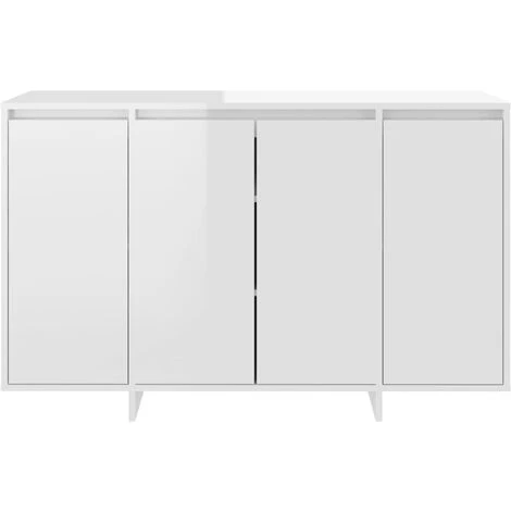 YOUTHUP Buffet Blanc Brillant 120x41x75 Cm Aggloméré - Blanc 5 YOUTHUP Buffet Blanc Brillant 120x41x75 Cm Aggloméré - Blanc – Image 5