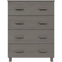 YOUTHUP Buffet Gris Clair 79x40x103,5 Cm Bois Massif De Pin - Gris -Buffet et enfilade Soldes 56549959 3